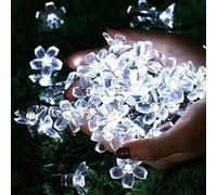 Guirlande lumineuse à 100 LED en forme de cerisier en fleurs à piles avec télécommande et minuteur pour intérieur et extérieur, fête, mariage, vacances (blanc)