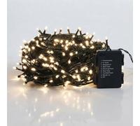Guirlande lumineuse à 120 LED - Blanc chaud - Pour l'intérieur et l'extérieur - Avec double minuterie pour le matin et le soir (9 m - 120 LED)