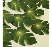 Guirlande lumineuse à 20 LED Monstera,Feuilles de palmier artificielles tropicales en rotin,Décoration murale à suspendre,Thème jungle et plage,Décoration de la maison