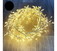 Guirlande lumineuse à 400 gouttes fonctionnant sur secteur avec 8 fonctions - Blanc chaud - Câble argenté - Pour l'intérieur