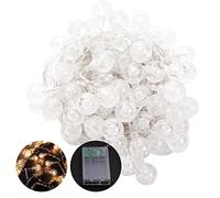 Guirlande lumineuse à bulles sphériques avec 2 modes d éclairage étanche IP44 fonctionnant piles AA pour fêtes et décoration intérieure