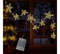 Guirlande lumineuse à LED - 9 étoiles - Éclairage de Noël - Rideau lumineux d'intérieur - Décoration de Noël pour fenêtre, mariage, balcon, chambre à coucher (A)