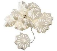 Konstsmide 3192-103 Guirlande d'Eclairage de Déco Flocon en Papier Intérieur 12 LEDs 24 V Blanc Chaud Câble Transparent