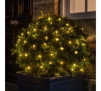 Lights4fun Guirlande Lumineuse de 100 LED Blanc Chaud pour Extérieur à Piles