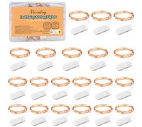 Guirlande Lumineuse à Piles, Lot de 20 1M 10 LED Guirlande Lumineuse Étanche Guirlande LED à Pile Guirlande Lumineuse Intérieur pour Fête, Mariage, Décoration Anniversaire, Blanc Froid