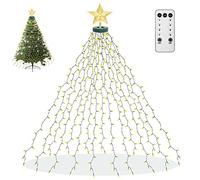 Guirlande Lumineuse aneeway avec Étoile de Noël, 2M 410 LED - Sapin de Noël avec Télécommande 8 Modes, Étanche, Blanc et Chaud