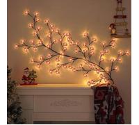 Guirlande Lumineuse Arbre Fleur de Cerisier LED 48LED 1.6m Télécommande 8 Modes d'Éclairage Décoration Murale