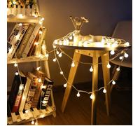 Guirlande Lumineuse Blanc Chaud LED 100 Boule 10M Décoration Extérieure/Intérieure Eclairage pour Chambre Jardin Pelouse Soirée