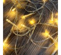 Guirlande Lumineuse Blanche 50 LED Transparente Alimentée par Piles Minuterie...
