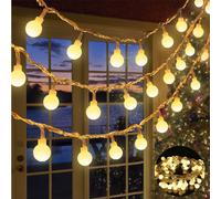 Guirlande lumineuse Boule, 3m 20 LED Guirlande lumineuse batterie intérieur Pour chambre d'enfant Jardin Fête Déco Balcon Camping Noël, Blanc chaud