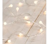Guirlande Lumineuse Boule à LED Blanc Chaud sur Câble Transparent