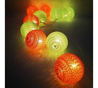 Guirlande Lumineuse Boule Coton, DOTBUY Decoration Noël, LED Guirlande Lumineuse à Piles, Enfant, Chambre Mariage Halloween Décorations Multicolore (Vert clair,3.3M/20LED)