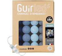GuirLED - Guirlande lumineuse boules coton LED USB - Veilleuse bébé 2h - Adaptateur secteur double USB 2A inclus - 3 intensités - 16 boules 1.6m - Byzantin