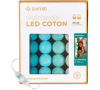 Guirlande lumineuse boules coton LED USB - Veilleuse bébé 2h - 3 intensités - 24 boules 2,4m - Horizon