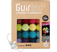 Guirlande lumineuse boules coton LED USB - Veilleuse bébé 2h - 3 intensités - 32 boules 3,2m - Arlequin