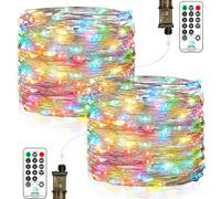 Guirlande Lumineuse Chambre, 23M 200LEDs Guirlandes Lumineuses à LED, 8 Modes Etanche avec Prise pour Décoration Intérieure Extérieure, Noël, Jardin, Anniversaire, Mariage (Multicolore, Lot de 2)