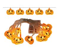 Guirlande Lumineuse Citrouille Halloween - Décoration Lumineuse Citrouille Fantôme pour Extérieur - Alimenté par Piles Décor Extérieur et Intérieur pour Mur Jardin Clôture Patio Arbre