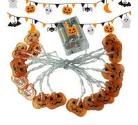 Guirlande Lumineuse Citrouille Halloween Extérieur - Lumières Orange Citrouille Décoratives pour Fête Halloween - Alimenté par Piles Décor Extérieur et Intérieur pour Mur Jardin Clôture Patio Arbre