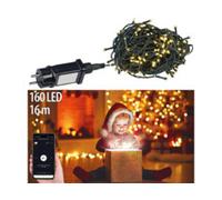 Guirlande lumineuse connectée 16 m avec 160 LED blanc chaud et 8 modes Lunartec