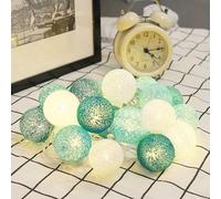 Guirlande Lumineuse Coton Boules, 3 Mètres 20er LED Cotton Globe Light, Interieur Decoration Noël Deco, Chambre d'enfant, Bebe, Noël, Résidentiel, Chambre Mariage Atmosphera Décorations (Vert)