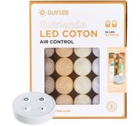 Guirlande lumineuse - Coton - Télécommandée - 32 boules - 3 2m - Veilleuse bébé 2h
