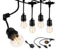 Guirlande lumineuse - DANDA - 15m - IP54 étanche - Noir - Jardin extérieur