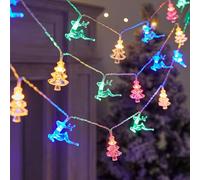 Guirlande Lumineuse De Fée De Noël 3M 20Pcs Éclairage De Fée Père Noël Bonhomme De Neige Arbre De Noël Guirlande De Fée À Piles Pour Intérieur Extérieur De Mariage De Noël Maison Jardin Décoration