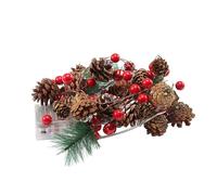 Guirlande lumineuse de Noël - 20 LED avec pommes de pin décoratives, cordon doré imperméable | Guirlande festonnée festonnée | Lumière d'ambiance pour l'intérieur et l'extérieur Arbre Salon Chambre