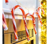 Guirlande lumineuse de Noël à 40 LED - En forme de canne à sucre d'orge - Blanc chaud - 180 cm