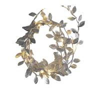 Guirlande lumineuse de Noël avec lumières - Guirlande de feuilles atives pour la maison - Guirlande LED en rotin doré artificiel de 6,6 pieds - Pour la maison, la cour, le mariage, la ferme