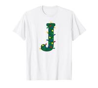 Guirlande Lumineuse de Noël avec Monogramme Lettre J T-Shirt