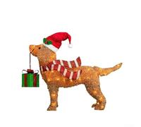 Guirlande lumineuse de Noël en acrylique pour chien avec LED colorée, décoration d'extérieur résistante aux intempéries pour jardin, pelouse ou allée (3)