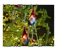 Guirlande lumineuse de noël pères noël à piles led blanc chaud 2 m