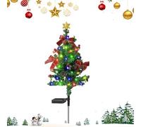 Guirlande Lumineuse de Noël pour Arbre de Noël Solar, Hauteur de 76 cm avec Boule, Campanule et Ruban, Lumières Extérieures Imperméables pour Jardin, Patio, Cour, Terrasse, Pelouse