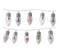 Guirlande Lumineuse de Noël Vintage de 2 m, 10 LED, avec Sapin, Neige et Jolies poupées décoratives, idéale pour décorer Une cheminée, Un Patio ou Un Sapin Noël. Décoration Vintage.