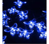 Guirlande Lumineuse de Papillons,KINGCOO Étanche 16FT 20LED Papillons Lampe Solaire Veilleuse Noël Décoratif Lumières pour Maison Mariage Jardin Porche Balcon Éclairage Décorations (Bleu)