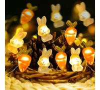 Guirlande Lumineuse de Pâques, 2M 20LED Décoration de Pâques, Guirlande Lumineuse Poussins etlapin ,Batterie Opération, Lumières de Oeufs de Pâques pour l'intérieur et l'extérieur Décoration Fête
