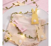 Guirlande Lumineuse de Pâques à Lapins en Bois Pastel 2 m