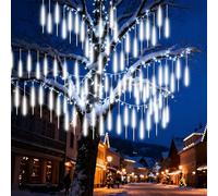 Guirlande Lumineuse de Pluie de Météores Extérieur, 960LED 50cm 20 Tubes Lumineuses de Noël Exterieur Décoration, IP65 Étanche Météore Pluie Guirlandes Arbre Mariage Intérieur Fête Jardin(Blanc Froid)