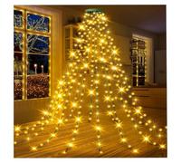 Guirlande lumineuse de sapin de Noël pour intérieur, 200/280/300/400 DEL avec anneau supérieur, 8 modes et télécommande, guirlande lumineuse étanche pour décorations de fête, prise USB (blanc chaud, 3