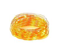 Guirlande lumineuse décorative en fil de cuivre, 4 m, blanc chaud, alimentée par des piles bouton - Conçu pour : décoration d'intérieur.