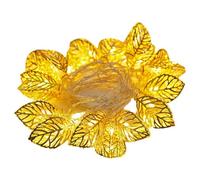 Guirlande Lumineuse Décorative Feuille Guirlande Lumineuse Feuille Guirlande Lumineuse 20 LED Batterie Guirlande Lumineuse 118'' de Long Feuille de Métal Doré Fil de Cuivre Guirlande Lumineuse ndoor G