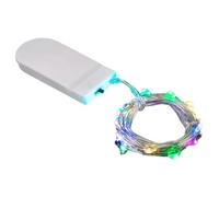 Guirlande lumineuse décorative | Guirlande lumineuse festive à DEL en fil de cuivre de 1 m | Guirlande lumineuse étoilée | Utilisation intérieure/extérieure | LED | 10 ampoules blanches/multicolores