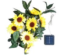 Guirlande Lumineuse décorative, Support réglable Inclus, Lampes solaires Tournesol, éclairage Nocturne Automatique, décoration de Jardin et de Chalet, 2,3 m, 20 LED, matériau ABS