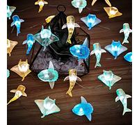 Guirlande lumineuse décorative sur le thème nautique, requin baleine, poisson, raie manta, 30 LED, 3 m, fonctionne sur USB pour chambre à coucher, salle de classe, plage, arbre, aquarium