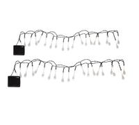 Guirlande lumineuse d'extérieur, décoration de jardin solaire, éclairage de fête, lampe d'extérieur, avec lumière permanente ou clignotante, piquet de sol, 20x LED, 3,9 m, lot de 2
