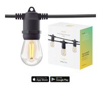 Hombli Guirlande Lumineuse Extérieure Intelligente avec 10 Ampoules | Lumière Blanche Chaude Réglable pour Jardin, Terrasse, Balcon | Luminosité Ajustable, 2700K | Commande Vocale | Étanche IP65