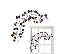 Guirlande lumineuse d'Halloween en forme de vigne de saule - Guirlande de 54 LED en forme de citrouille | Décoration murale étanche et éclairage intérieur extérieur pour miroir de vacances, porche