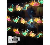 Guirlande lumineuse dinosaure 20 LED pour chambre d'enfant, 3 m, avec minuterie USB et télécommande, idéale pour une chambre d'enfant, un lit de bébé, une fille ou un garçon. Décoration de fête
