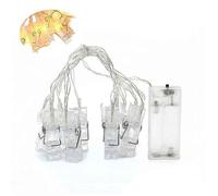 Guirlande Lumineuse d'Intèrieur 10 Leds - avec Pinces Porte Photos - Longueur : 1,60 m.